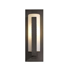 Hubbardton Forge Vertical Bars 1-Light Aluminum Outdoor Sconce with Glass Tube Design