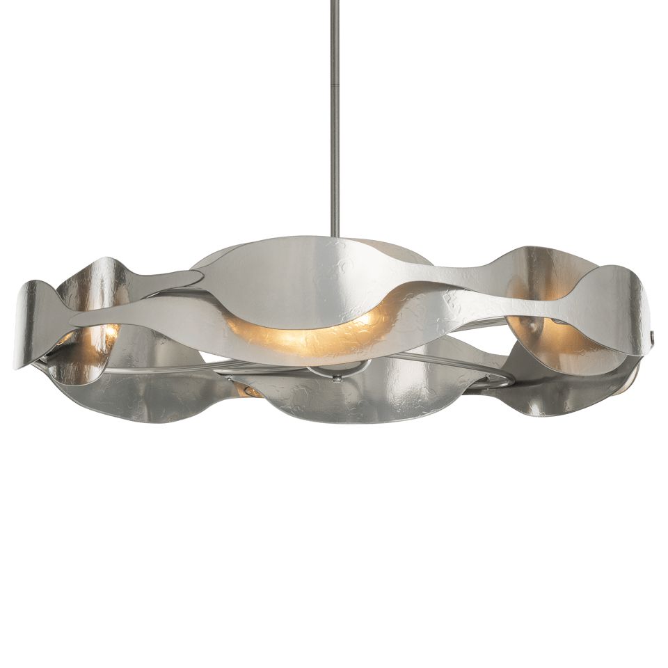 Hubbardton Forge Waves Pendant Light Fixture with Unique Textured Steel Design