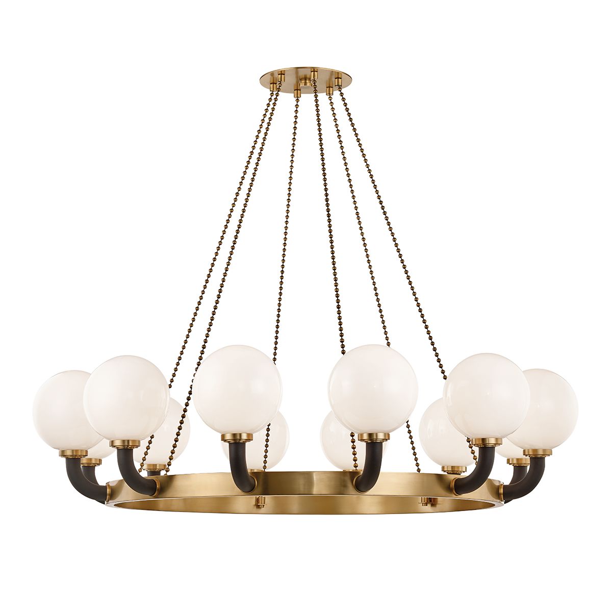 Hudson Valley Lighting-12-Light Werner Chandelier with Opal Glass Shades and Sleek Metal Frame