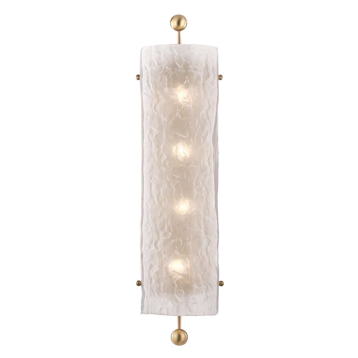 Hudson Valley Lighting-4-Light Broome Sconce with Sandblasted Interior Shade and Aged Brass Finish