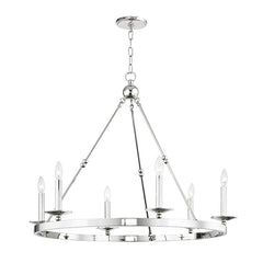 Hudson Valley Lighting Allendale 6-Light Chandelier with Unique Hook-and-Hoop Design in Aged Brass, Bronze, or Polished Nickel