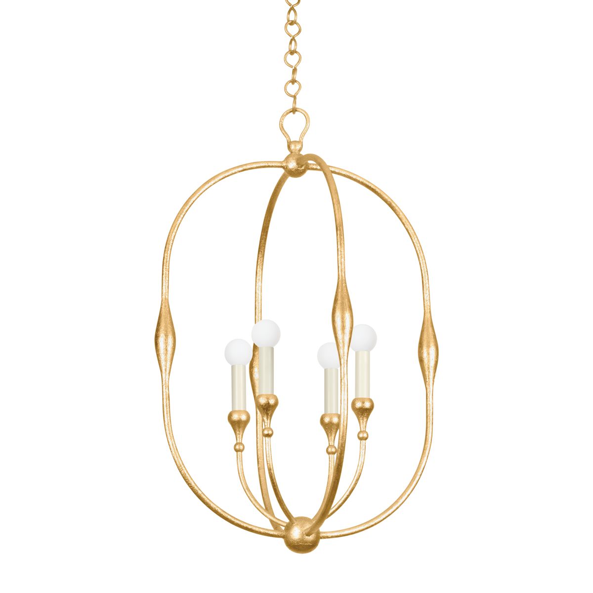 Hudson Valley Lighting Baltic 4-Light Lantern Chandelier – Elegant Oval Design for Modern Spaces