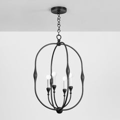 Hudson Valley Lighting Baltic 4-Light Lantern Chandelier – Elegant Oval Design for Modern Spaces