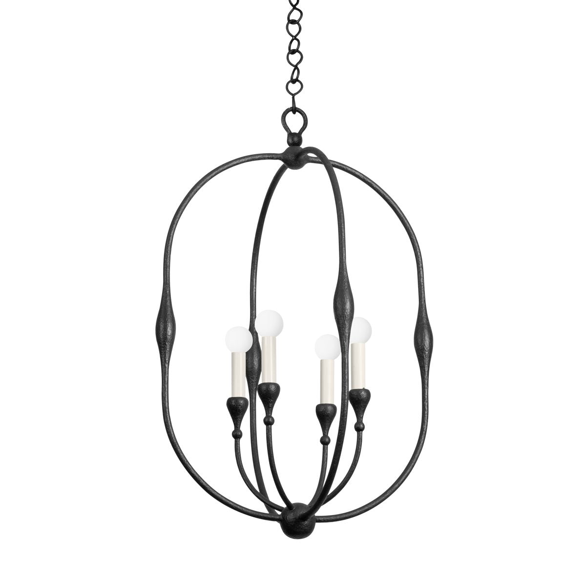 Hudson Valley Lighting Baltic 4-Light Lantern Chandelier – Elegant Oval Design for Modern Spaces