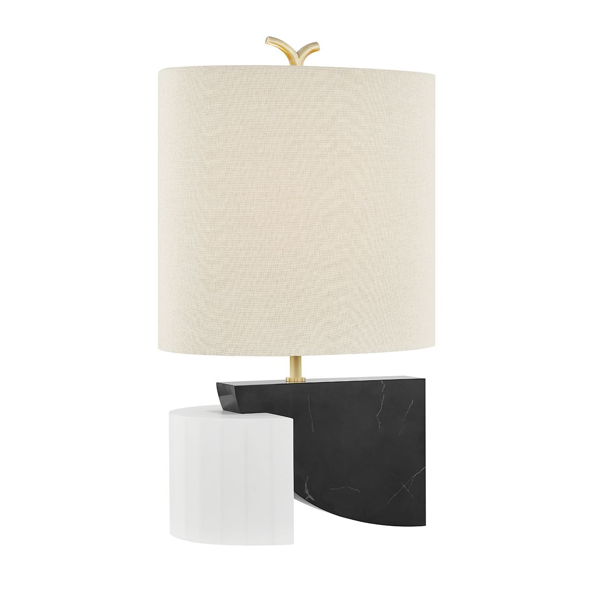 Hudson Valley Lighting-Construct Table Lamp with Marble-Like Base and Elegant Beige Linen Shade