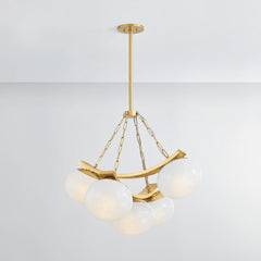 Hudson Valley Lighting Duxbury Chandelier With Seedy Glass Shades And Aged Brass Or Distressed Bronze Finishes