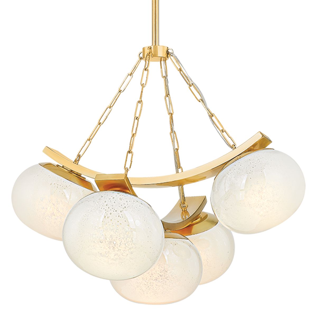 Hudson Valley Lighting Duxbury Chandelier With Seedy Glass Shades And Aged Brass Or Distressed Bronze Finishes