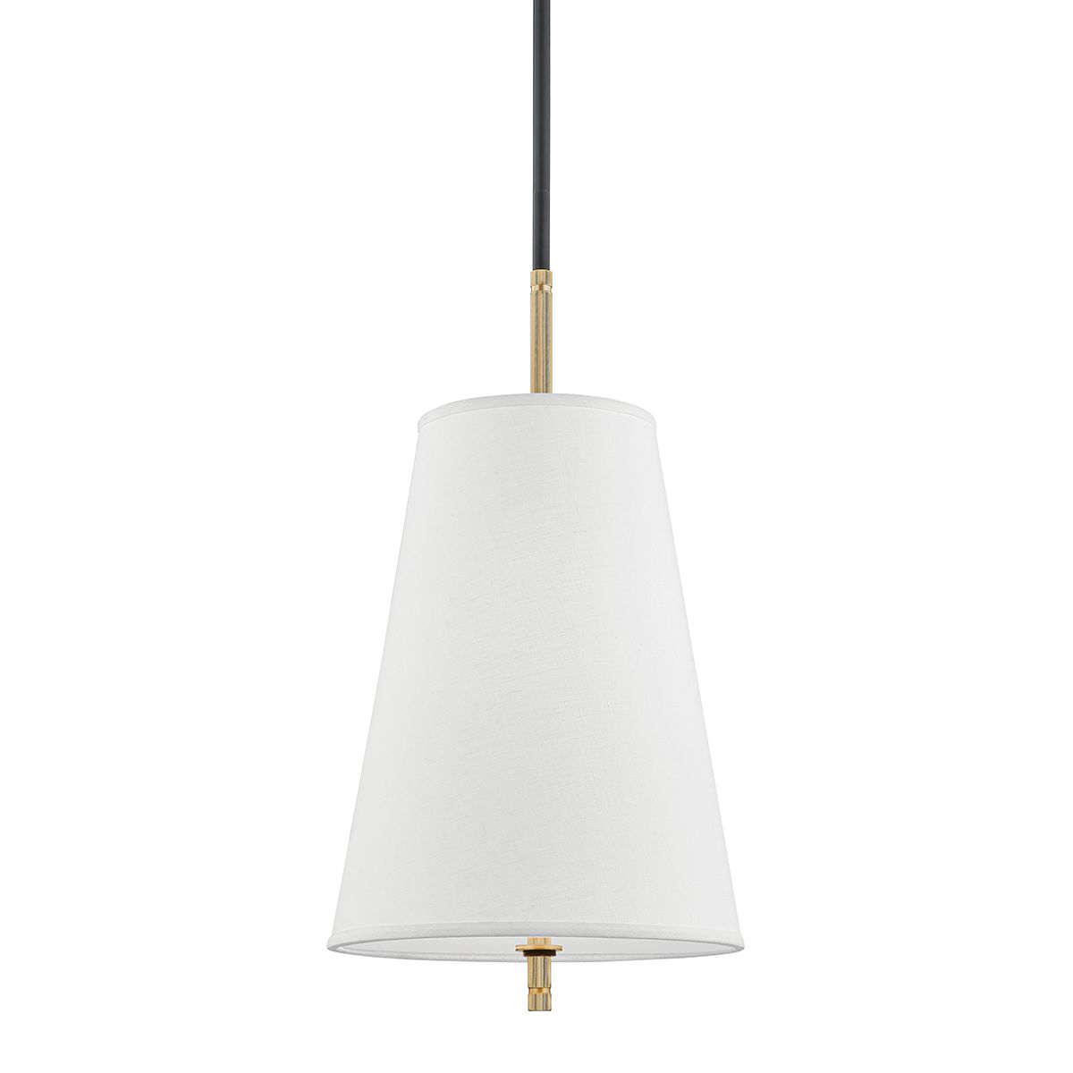 Hudson Valley Lighting-Elegant Bowery Pendant Light with Aged Old Bronze Finish and Flared Belgian Linen Shade