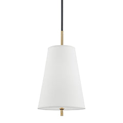 Hudson Valley Lighting-Elegant Bowery Pendant Light with Aged Old Bronze Finish and Flared Belgian Linen Shade