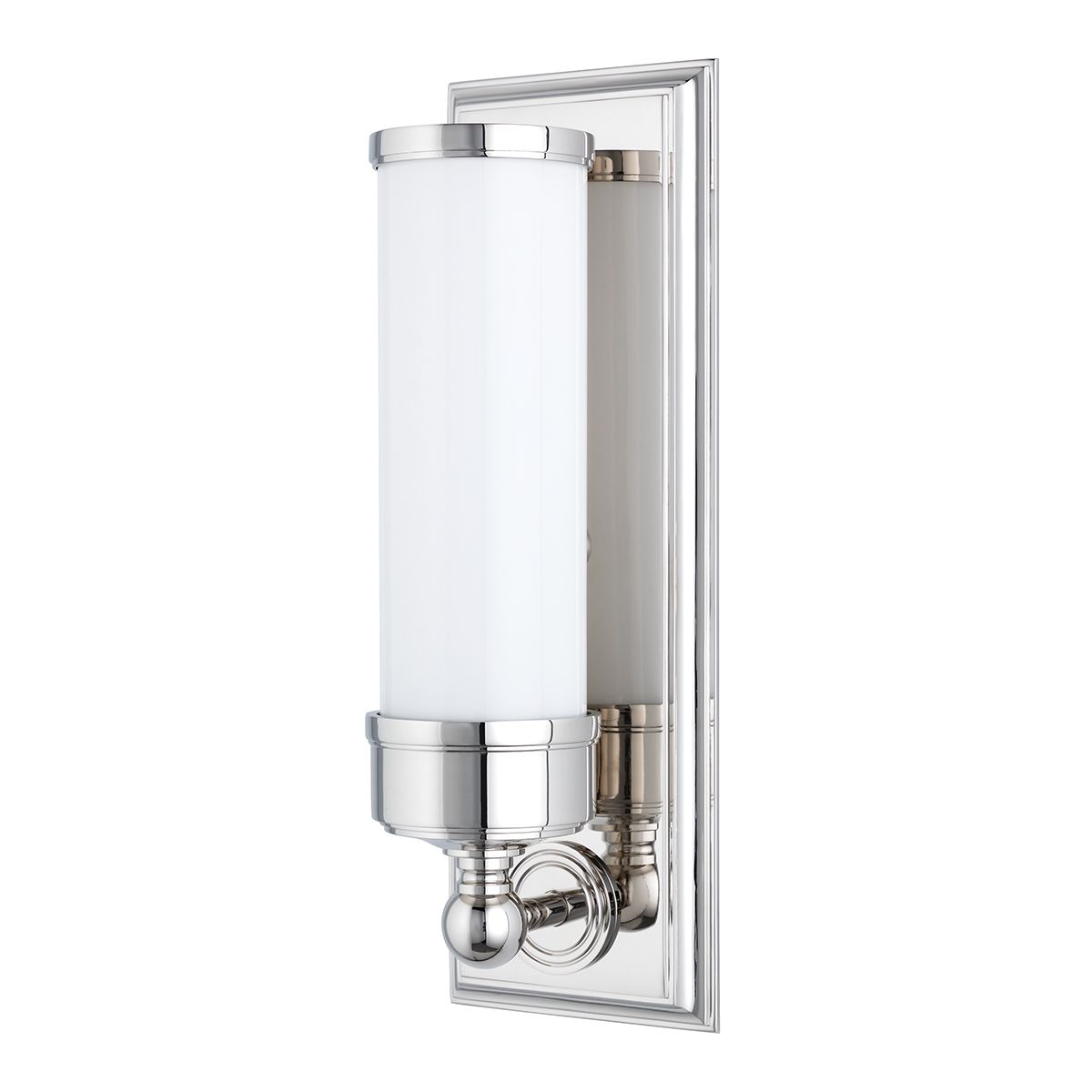 Hudson Valley Lighting-Everett Bath Sconce with Glossy Opal Shade and Aged Brass, Polished Nickel, or Satin Nickel Finish