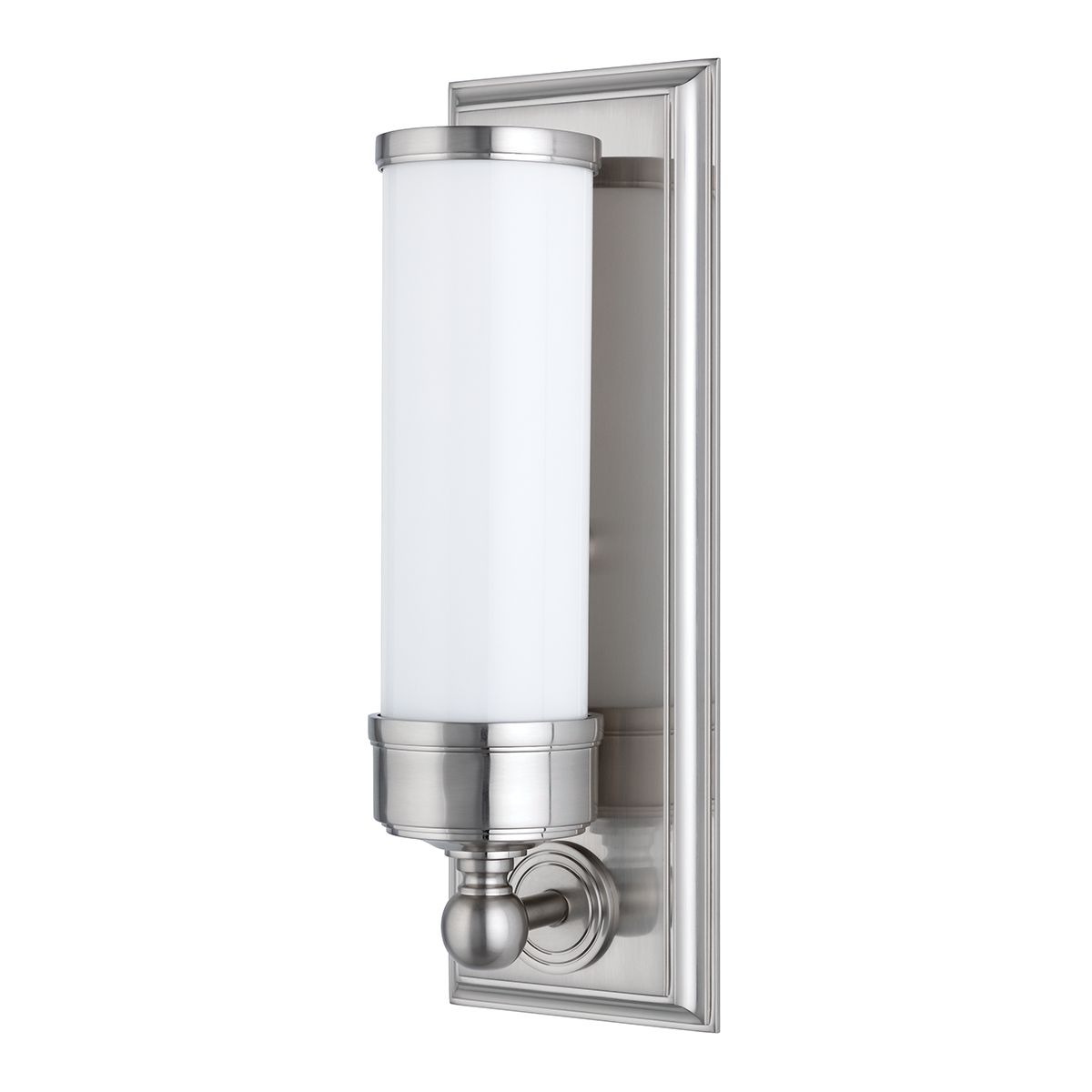 Hudson Valley Lighting-Everett Bath Sconce with Glossy Opal Shade and Aged Brass, Polished Nickel, or Satin Nickel Finish