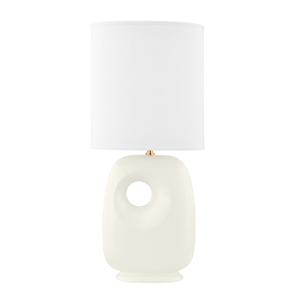 Hudson Valley Lighting Harbor Park 1-Light Table Lamp With Matte Ceramic Base And White Linen Shade