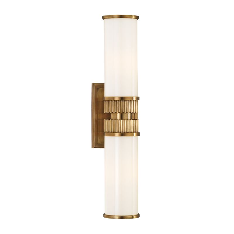 Hudson Valley Lighting-Harper Vanity Light with 2 Opal Glass Shades in Aged Brass, Antique Nickel, or Polished Nickel Finishes