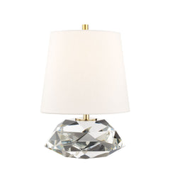 Hudson Valley Lighting Henley Table Lamp With Multifaceted Crystal Base And Belgium Linen Shade