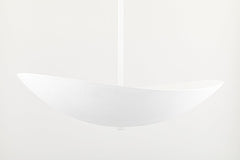 Hudson Valley Lighting Large Fabius Pendant Light - Curved White Plaster Shade with Soft Diffuser