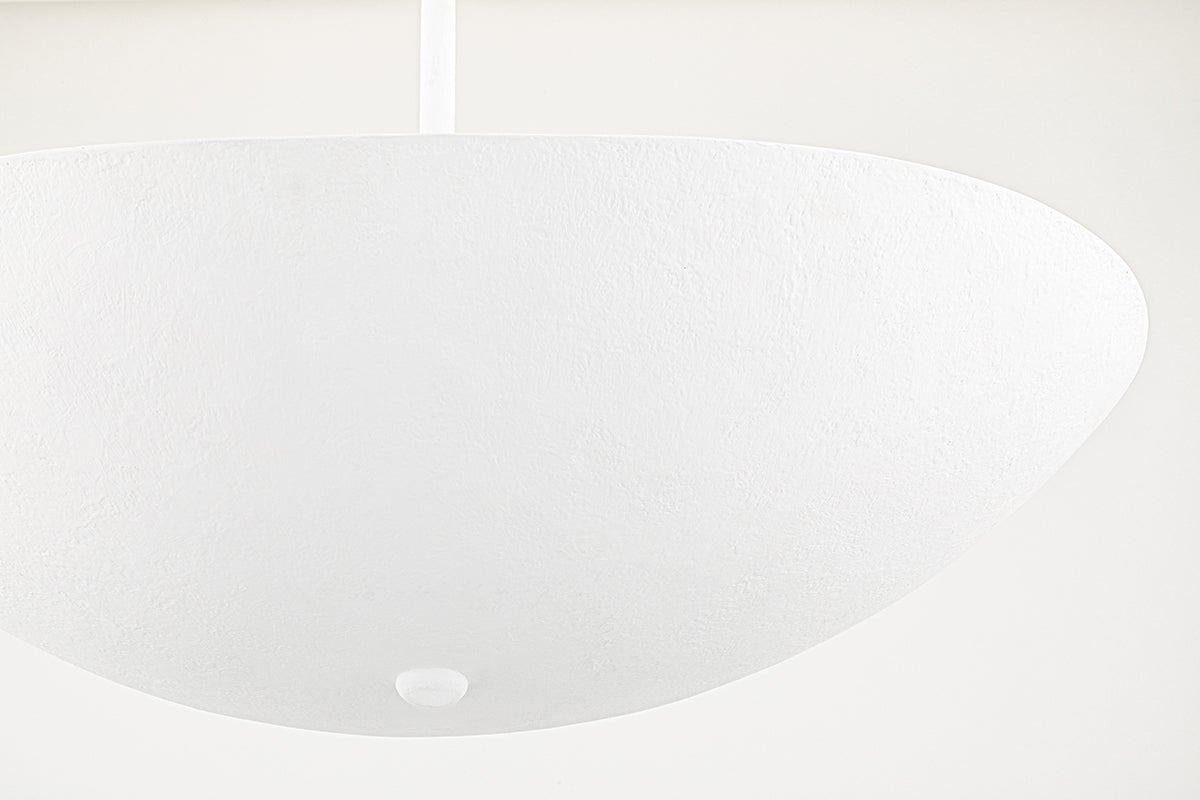 Hudson Valley Lighting Large Fabius Pendant Light - Curved White Plaster Shade with Soft Diffuser