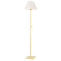 Hudson Valley Lighting-Leeds Floor Lamp with Crisp Linen Shade and Slim Metal Frame