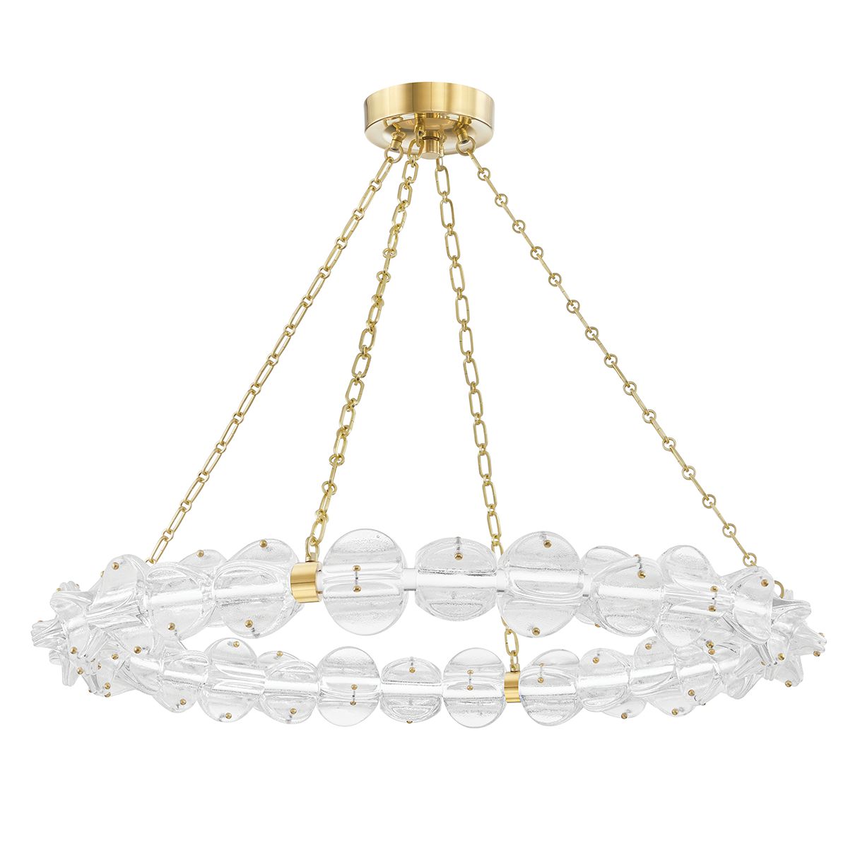 Hudson Valley Lighting-Lindley Chandelier – 3275 Lumens, Adjustable Twisted Etched Glass Shades