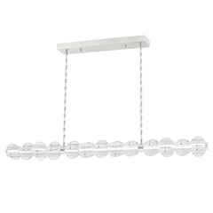 Hudson Valley Lighting Lindley Linear Chandelier with 1925 Lumens LED Light and Adjustable Curved Etched Glass Shades