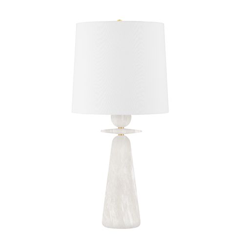 Hudson Valley Lighting-Montgomery Table Lamp With Alabaster Base and White Drum Shade for Elegant Home Lighting