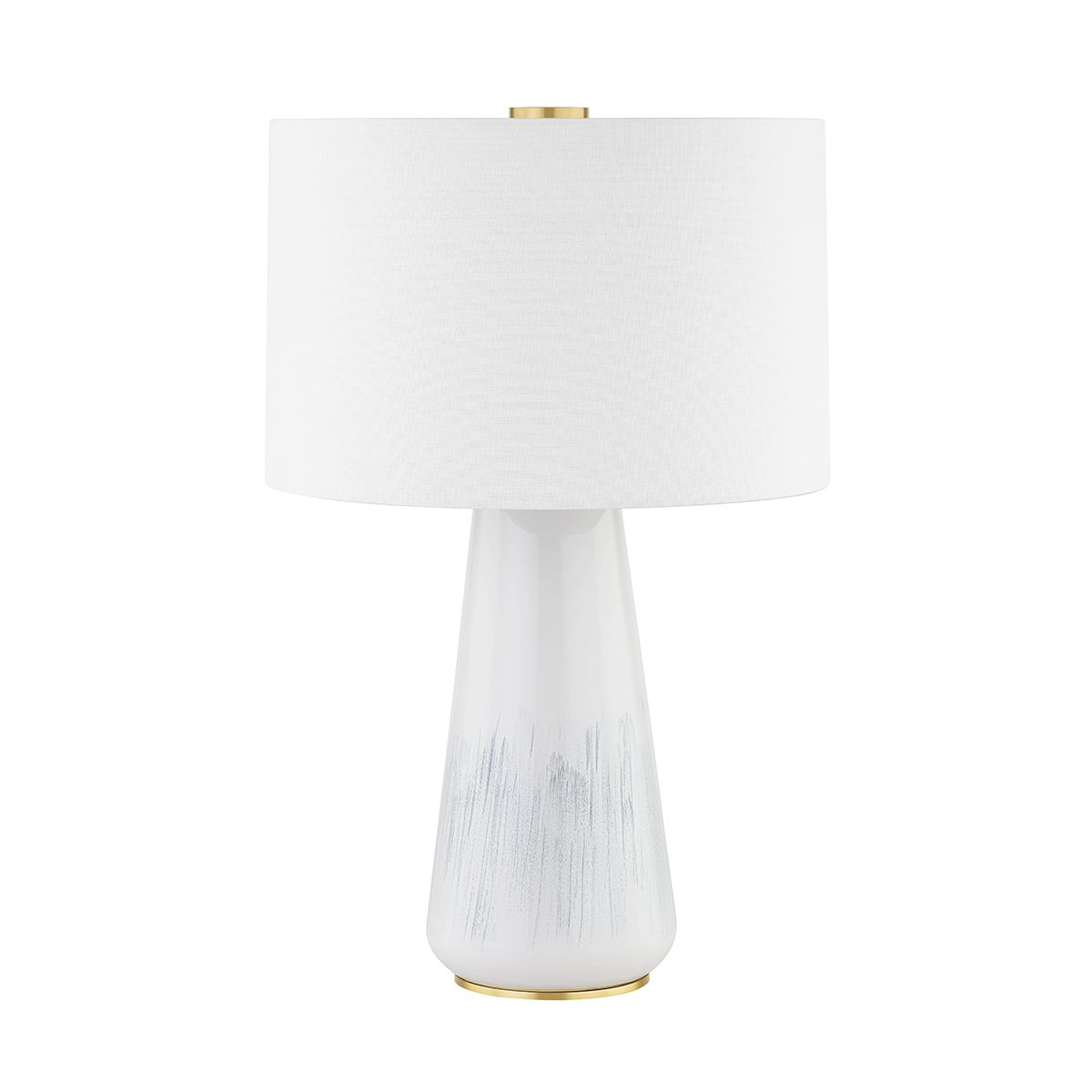 Hudson Valley Lighting Saugerties Ceramic Table Lamp with Hand-Painted Ash Finish and Aged Brass Accent