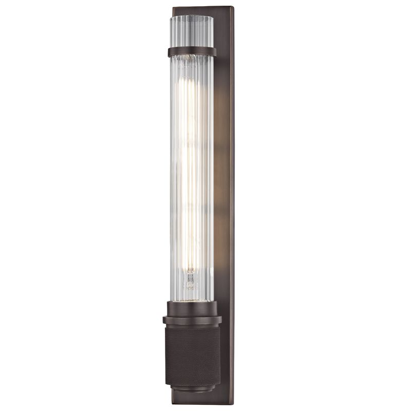 Hudson Valley Lighting Shaw Sconce with Ribbed Glass Shade – Classic Design in Aged Brass, Old Bronze, or Polished Nickel