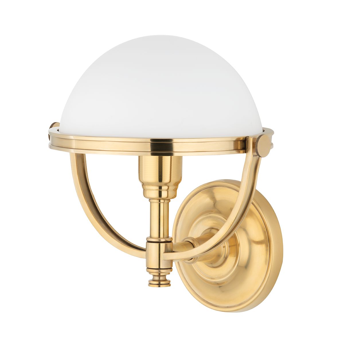 Hudson Valley Lighting-Stratford Sconce - Timeless Design with Matte Opal Glass Shade and Aged Brass Finish