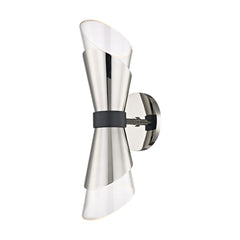 Mitzi 2-Light Angie Sconce with Asymmetrical Glass Shade in Aged Brass or Polished Nickel Finishes