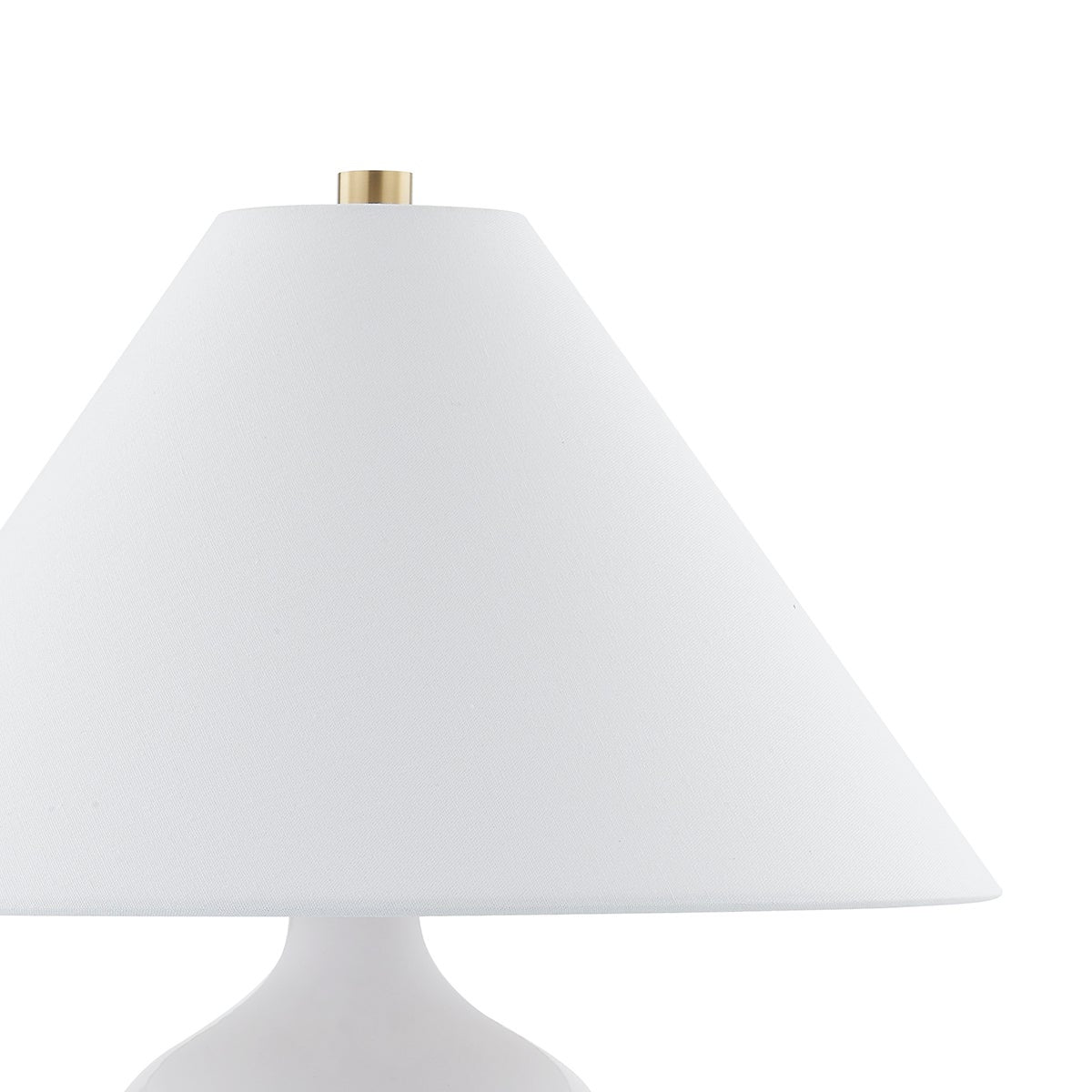 Mitzi-Aimee Table Lamp - Hourglass Blue Ombre Ceramic Base with White Linen Shade and Aged Brass Finial