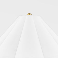 Mitzi-Alana Table Lamp With Scalloped White Linen Shade And Aged Brass Accents