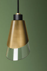 Mitzi Angie Pendant Light with Unique Asymmetrical Glass Shade and Aged Brass Finish