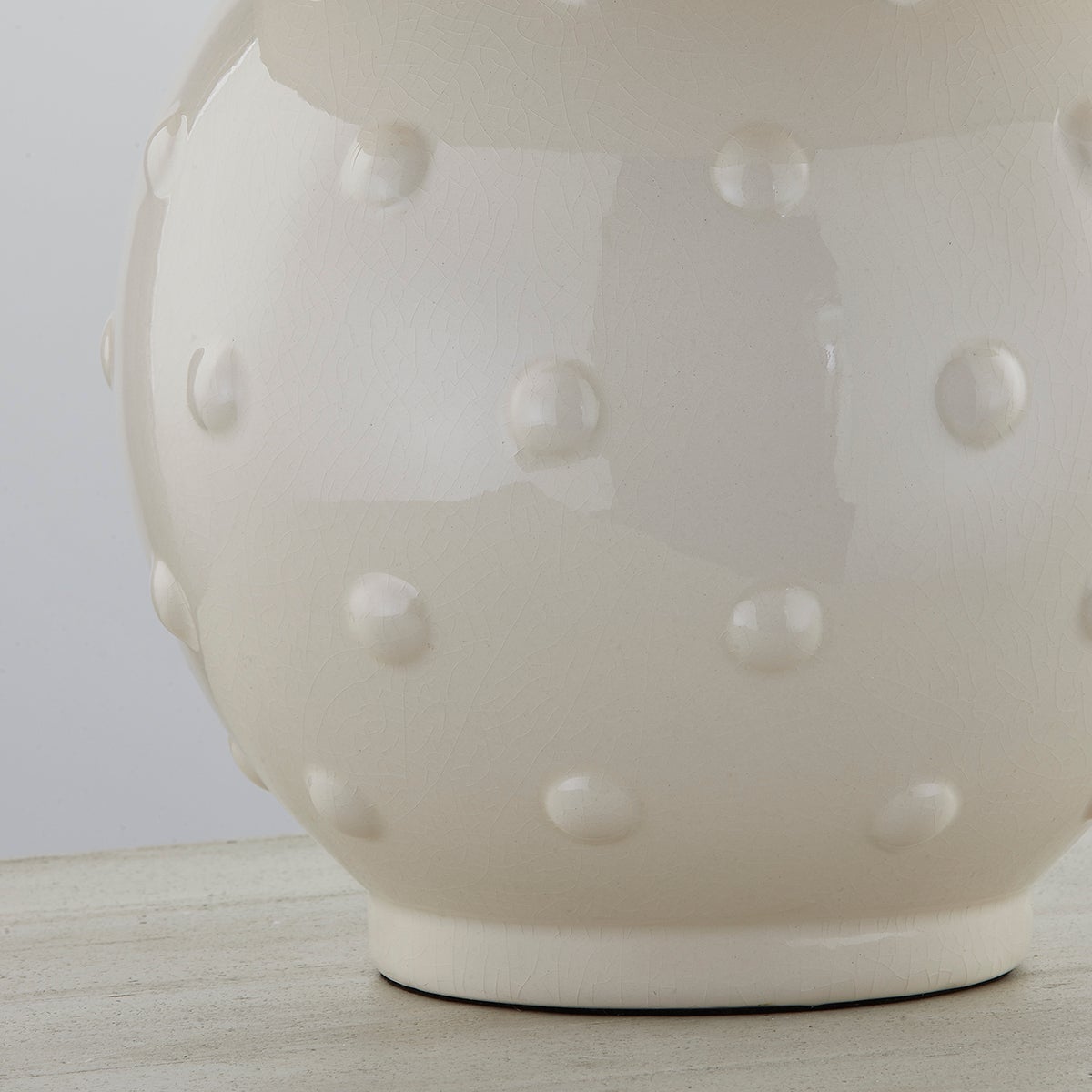 Mitzi-Annabelle Table Lamp With Tapered Linen Shade and Ivory Ceramic Base Featuring Raised Polka Dots