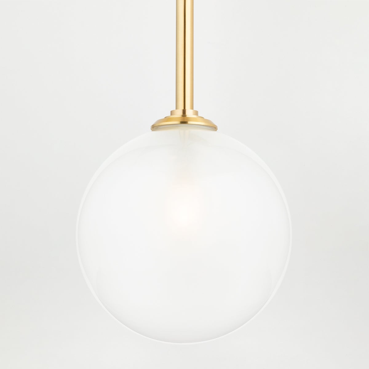 Mitzi Ashleigh 2-Light Sconce with Opal Matte Glass Globes in Aged Brass or Polished Nickel Finishes