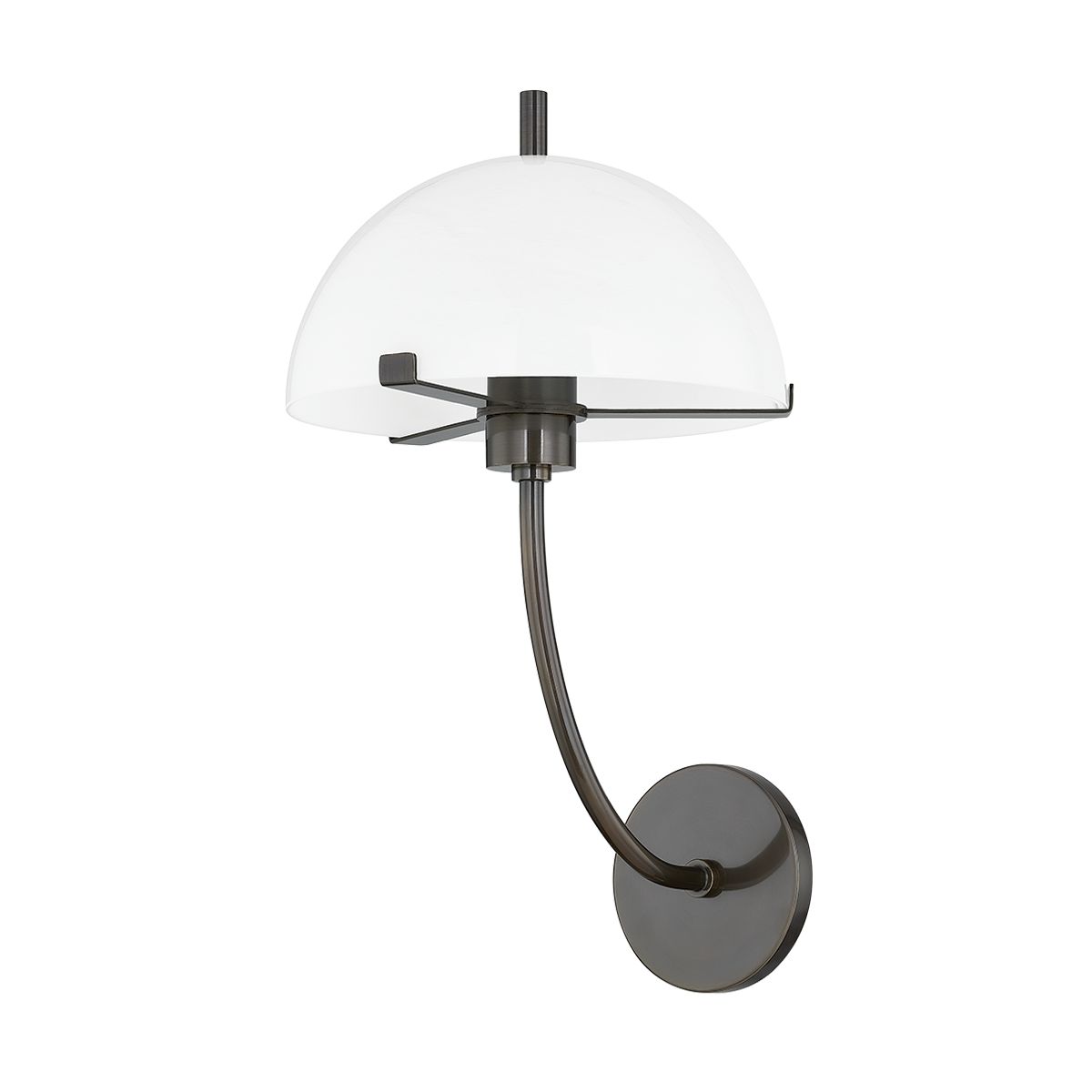 Mitzi Atala Wall Sconce with Elongated Arm and Large Dome Shade in Aged Brass or True Bronze Finish