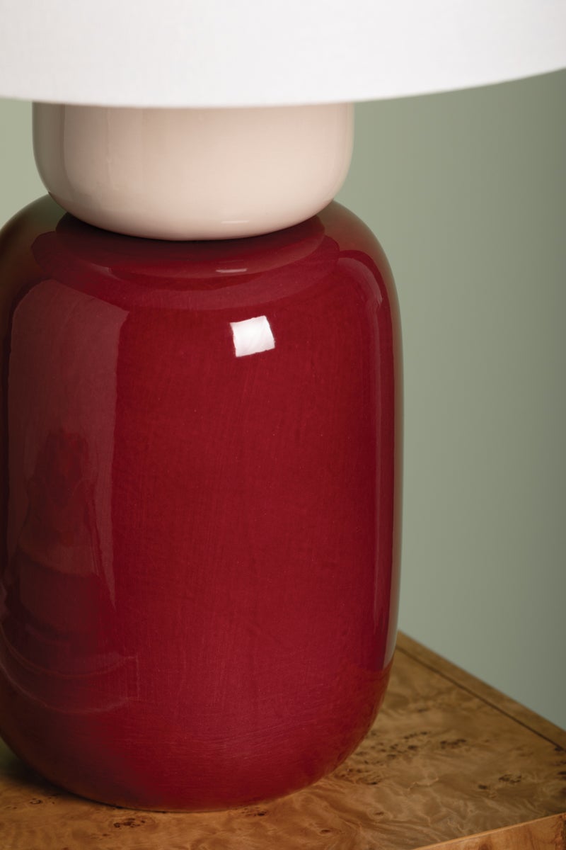 Mitzi-Batya Table Lamp - Minimalist Design with Color Blocking in Bordeaux and Blush Hues