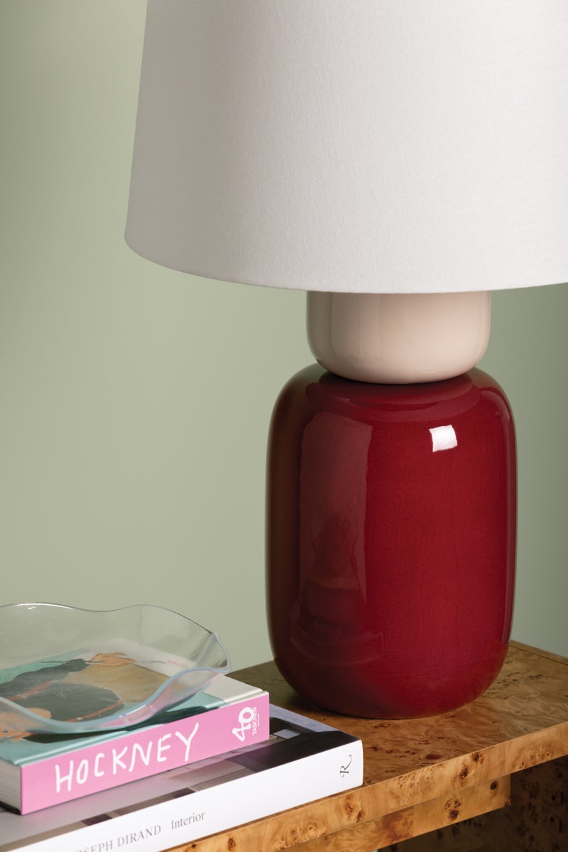 Mitzi-Batya Table Lamp - Minimalist Design with Color Blocking in Bordeaux and Blush Hues