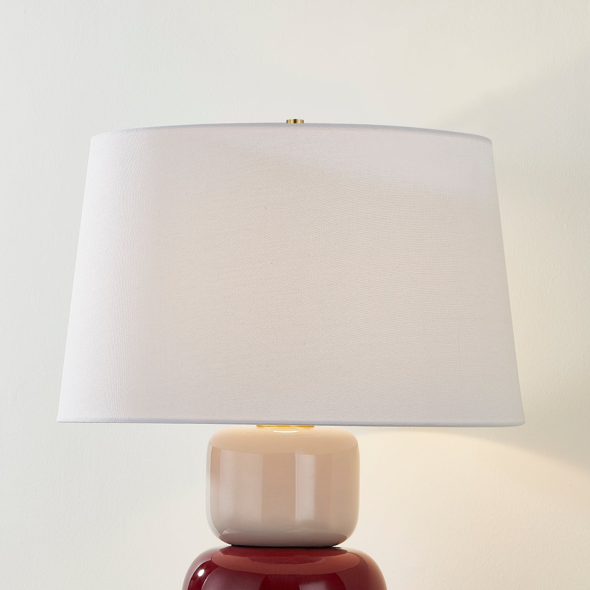 Mitzi-Batya Table Lamp - Minimalist Design with Color Blocking in Bordeaux and Blush Hues