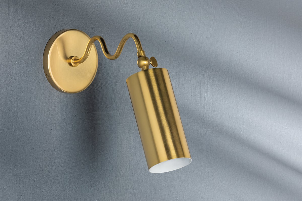 Mitzi Bea Adjustable Wall Sconce with Quirky Arm Design in Aged Brass or Old Bronze Finish