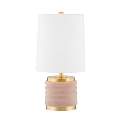 Mitzi Bethany Table Lamp with Velvet Crush in Rosy Blush or Dark Teal and Aged Brass Finish