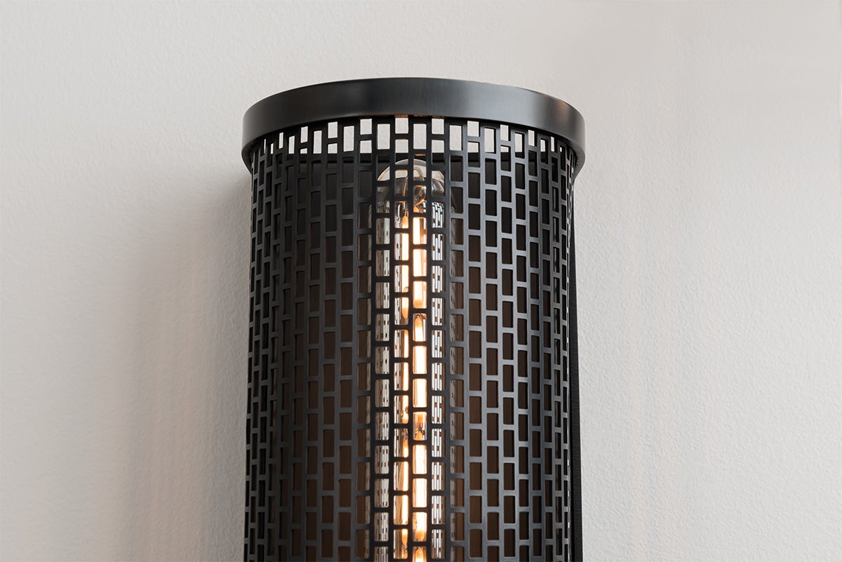 Mitzi Britt 2-Light Sconce with Metal Mesh Shade in Aged Brass or Old Bronze – Versatile Installation Options