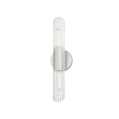 Mitzi-Cecily Sconce With Fluted Clear Glass Shades In Aged Brass, Old Bronze & Polished Nickel Finishes