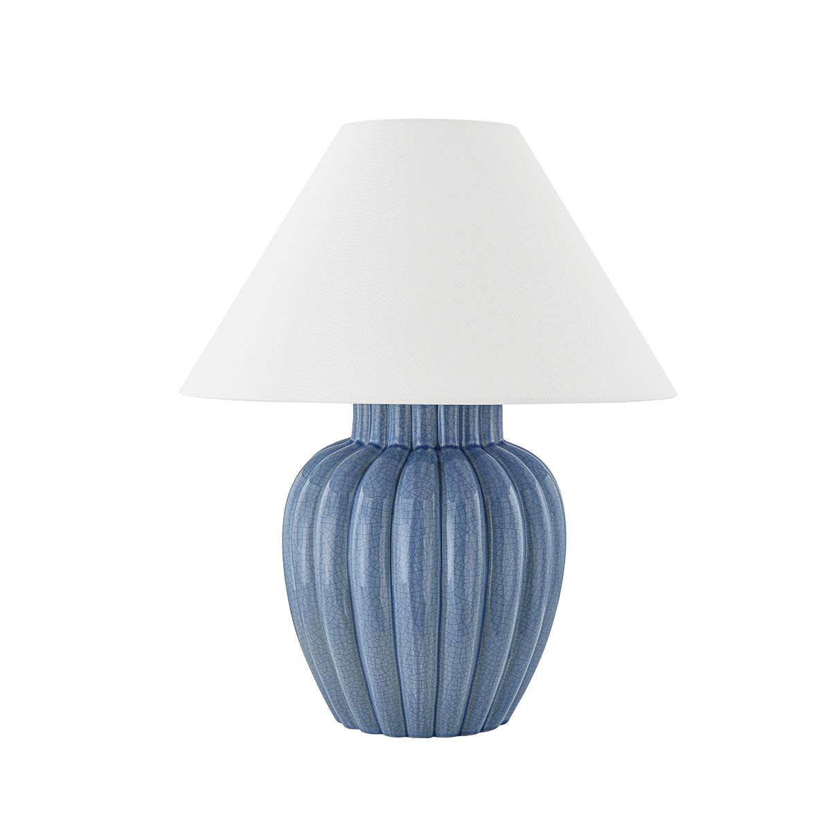 Mitzi-Clarendon Table Lamp - Crackled Ceramic Design with Textured Blue Hue and Elegant Fluting