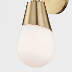 Mitzi Cora Sconce 2-Light Wall Light With Matte White Glass Shade In Aged Brass, Old Bronze, Polished Nickel