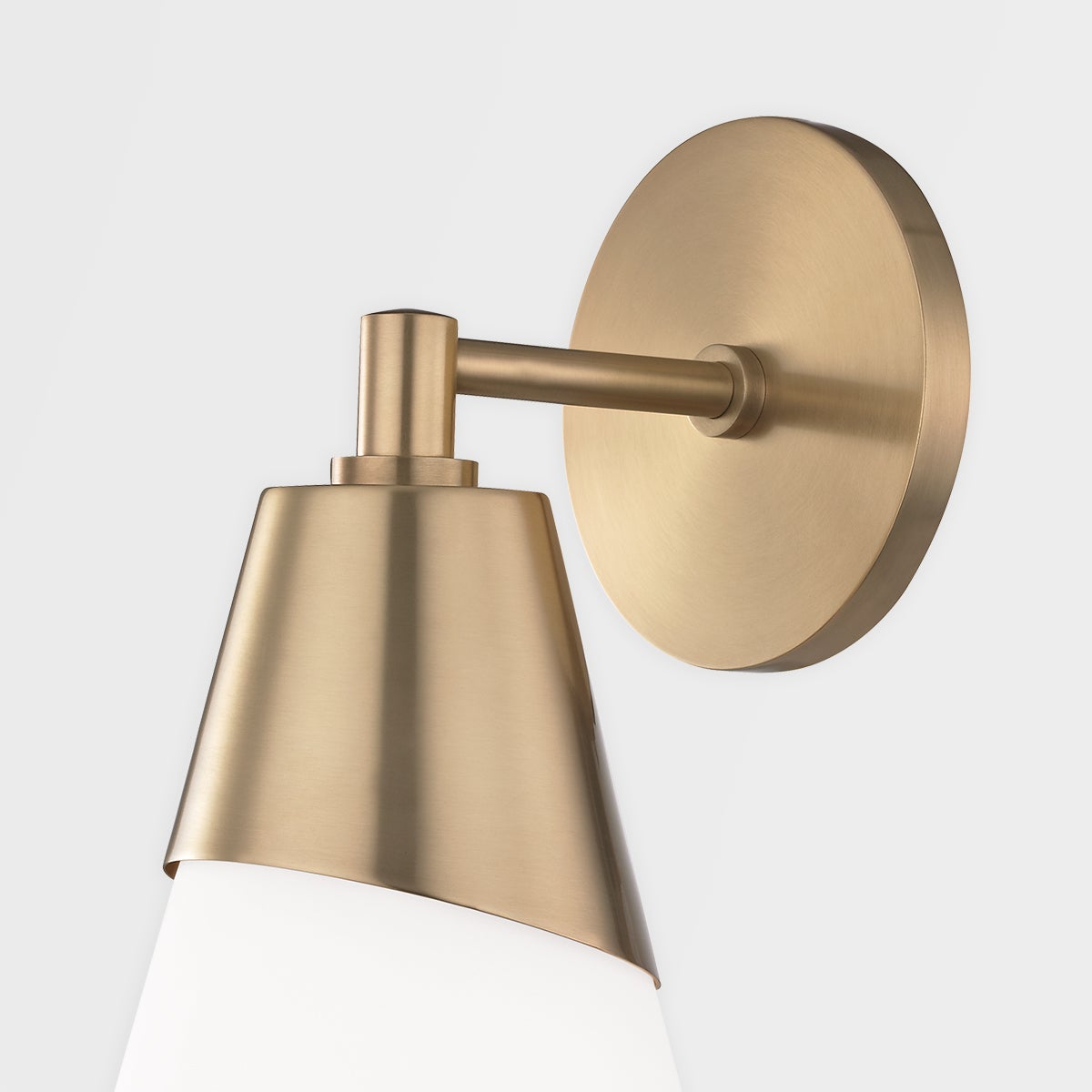 Mitzi Cora Sconce With Matte White Glass Shade In Aged Brass, Old Bronze, Or Polished Nickel Finishes