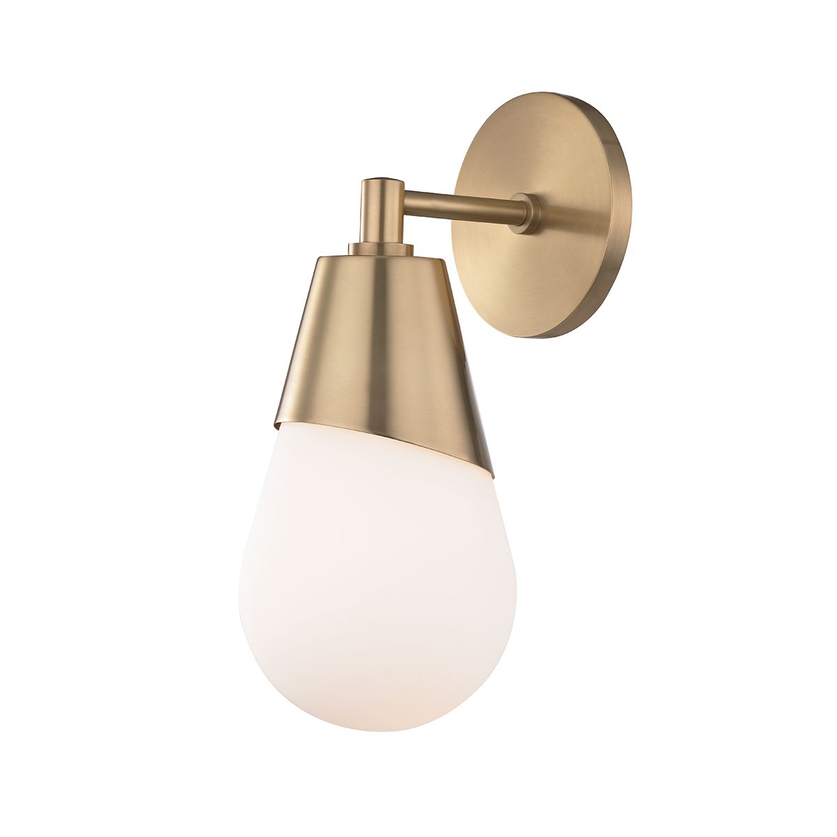 Mitzi Cora Sconce With Matte White Glass Shade In Aged Brass, Old Bronze, Or Polished Nickel Finishes