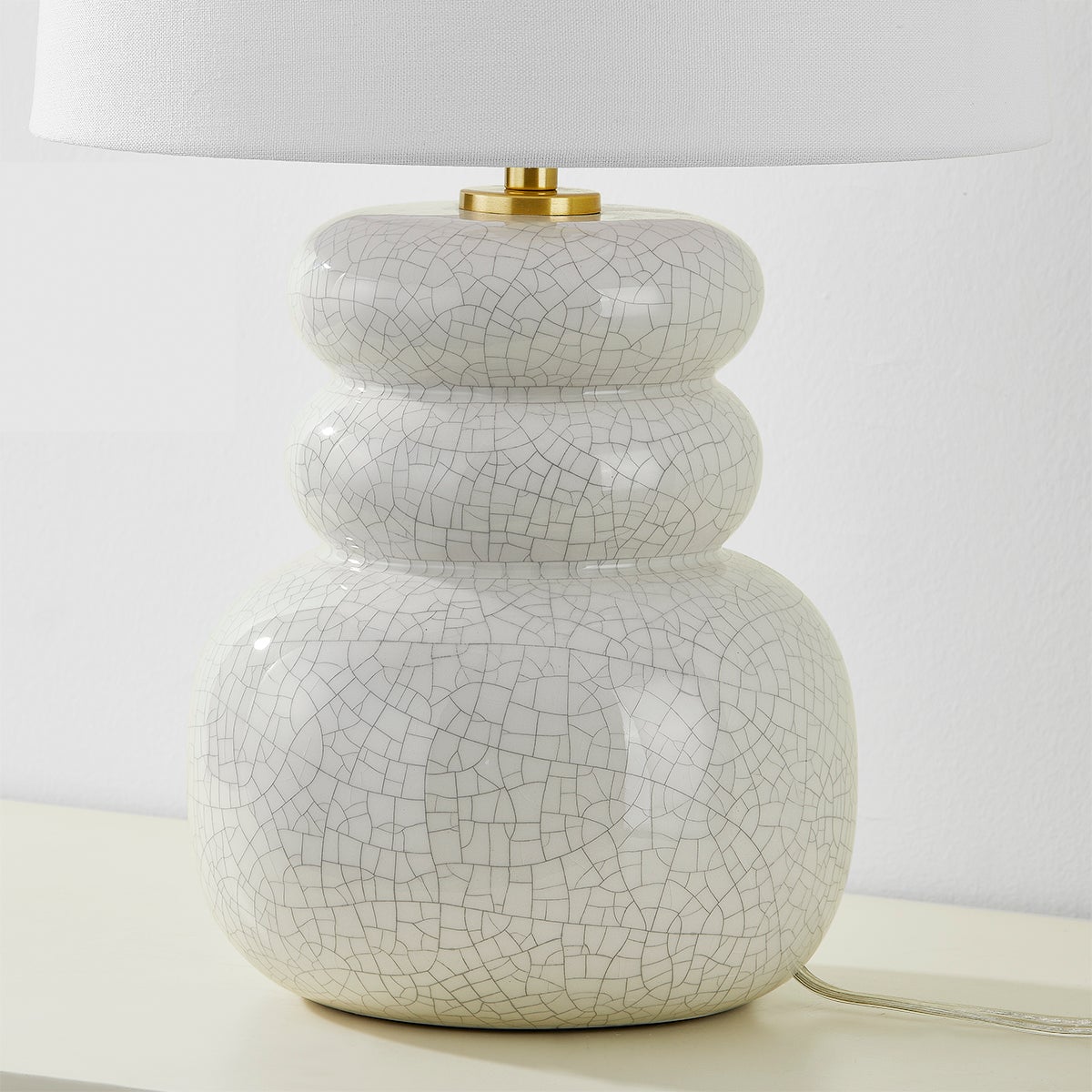 Mitzi-Corinne Table Lamp - Playful Pillowy Design with Crackled Finish and Linen Shade in Blush Tone