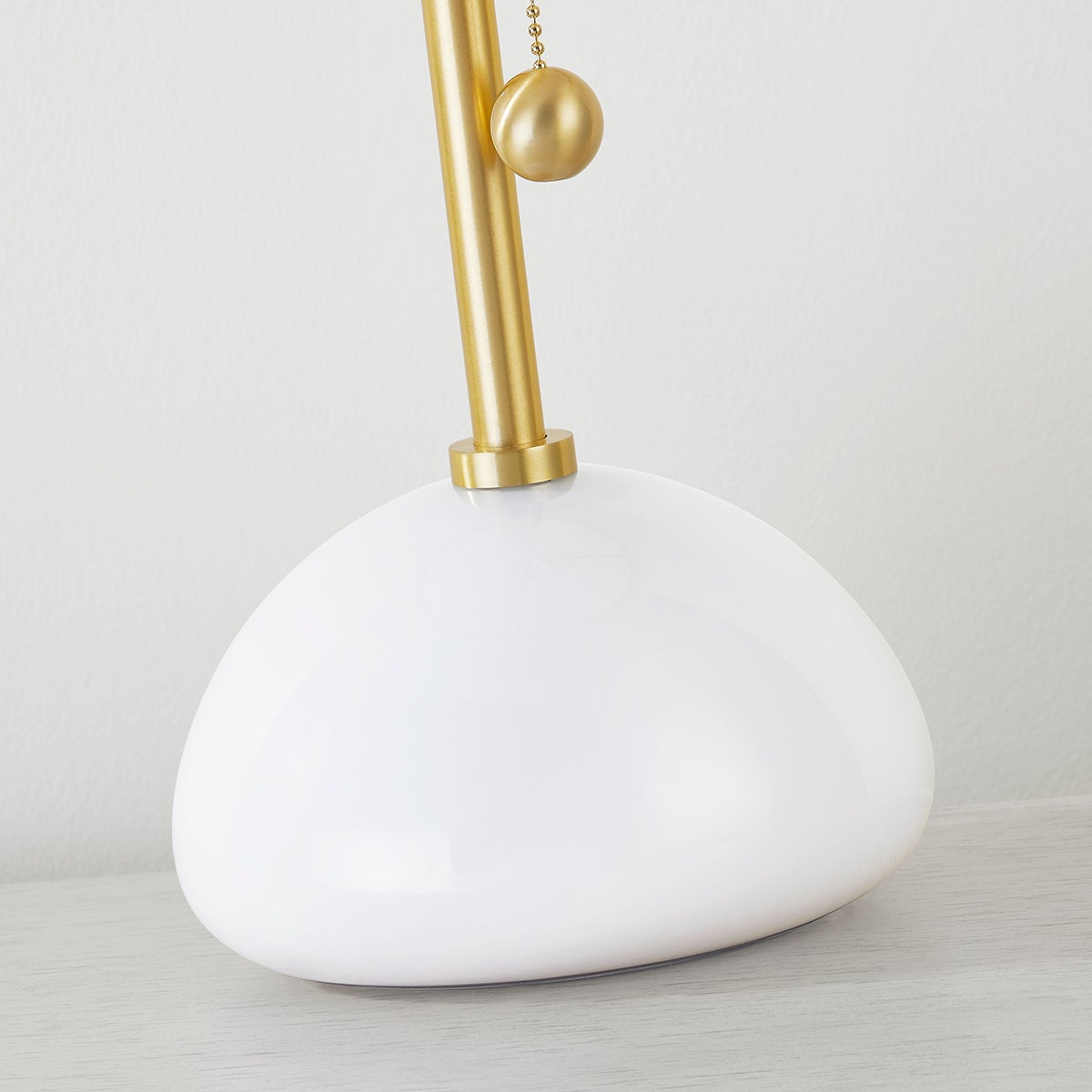 Mitzi-Cortney Table Lamp With Opal Glossy Glass Shade And Aged Brass Details