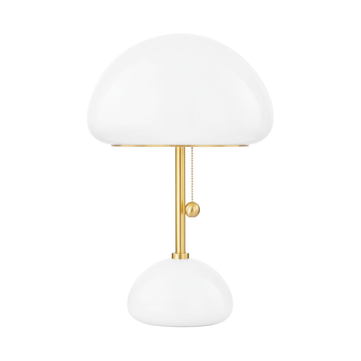 Mitzi-Cortney Table Lamp With Opal Glossy Glass Shade And Aged Brass Details