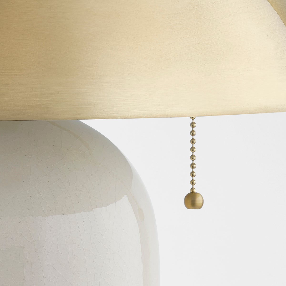 Mitzi Gaia Table Lamp With Antique Brass Dome Shade And Hand-Crafted White Crackle Glaze Base