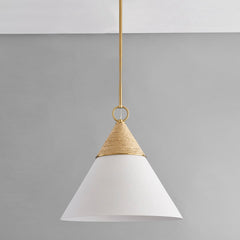 Mitzi Large Mica Pendant Light With Aged Brass Metalwork And Wrapped Raffia - Coastal Charm Fixture